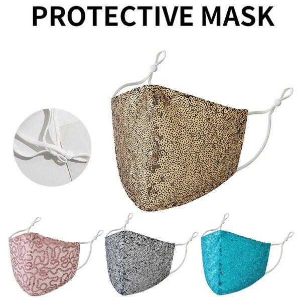 

fashion bling sequins color dustproof mouth masks designer washable reusable women face mask