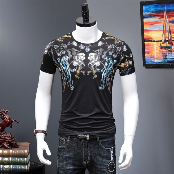 

summer short-sleeved 2020 size big -3xl slim shirt fit from flower t 9ebq, White