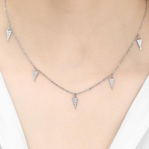 

fashion cute five small geometric pendant necklace luxury korean wedding necklace for women ins jewelry 2020, Silver