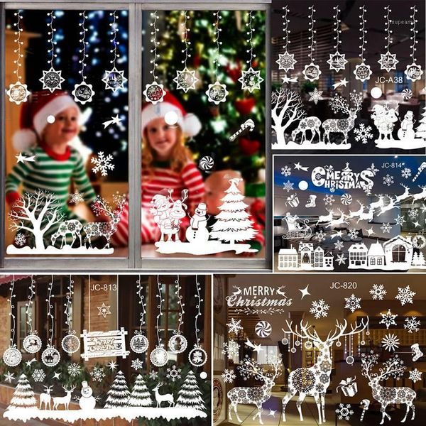 

wall stickers merry christmas window glass 2021 home decorations ornaments xmas year decor1