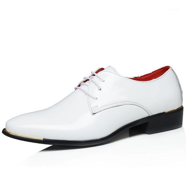 

solid man patent shoes large size man boot flat heel young guys shoes shiny color blucher zy37911, Black