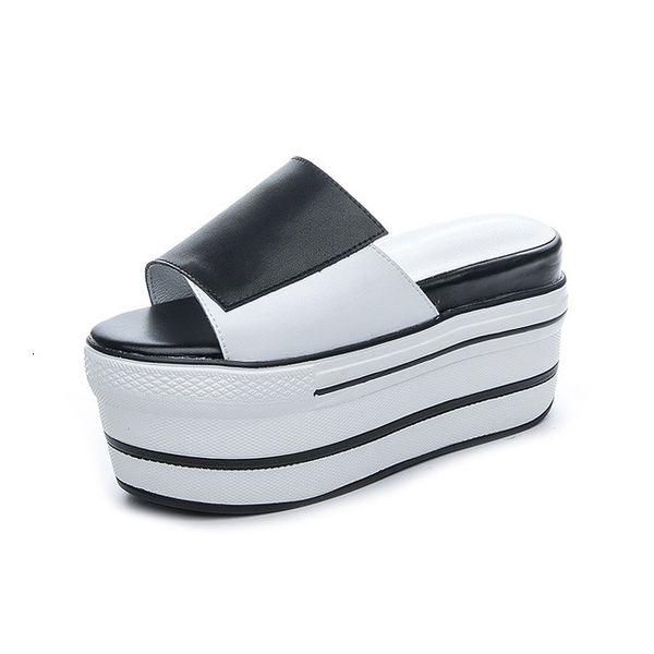 

2021 new breathable sweats will see women's fashion high for women summer sandals genuine leather shoes cwok, Black