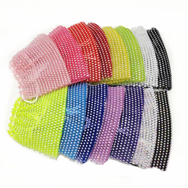 

masks rhinestone mask female 2020 summer sunscreen net red thin section with diamond decoration fashion personality bright diamond mask