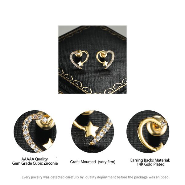 

white diamond love earrings, Golden