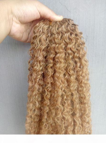 

new style brazilian virgin remy kinky curly hair weft human hair extensions blonde 270# color 100g one bundle, Black