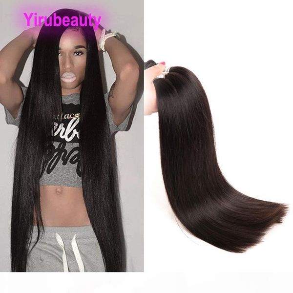 

brazilian human virgin hair 4 bundles virgin hair natural color double wefts four pieces lot straight body wave long inch 38inch 36inch 34&q, Black