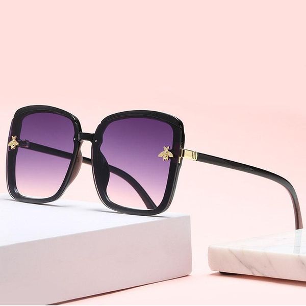 

sunglasses 2021 fashion designer ladies vintage square women small bee oversized sun glasses for female uv400, White;black