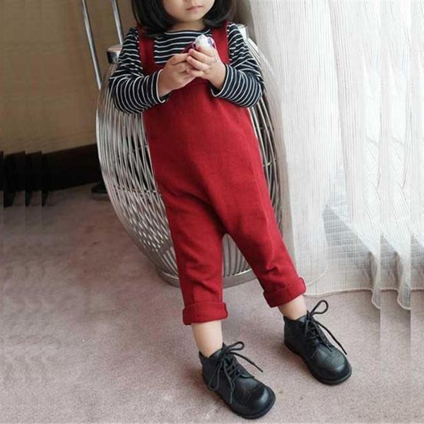 

children cotton wool knit bib jumpsuits kid size5y, Black;white