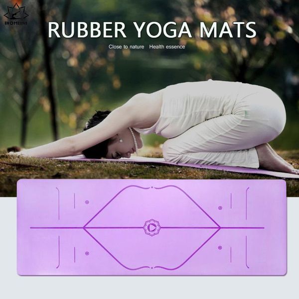 

colorful rubber yoga mats non-slip 27in widened sports mat yoga pilates training with position line fitness exercise carpet