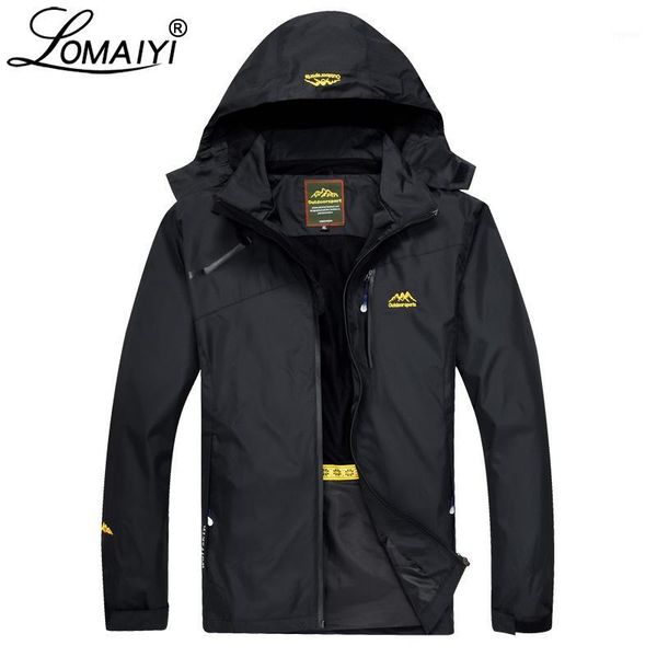 

lomaiyi male casual jacket men's spring autumn light waterproof windbreaker coat 3xl 4xl army green work hood jackets men,am2551, Black;brown