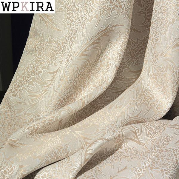 

american jacquard leave curtain for living room luxury blackout drape for bedroom sheer fabric shade window s330#d