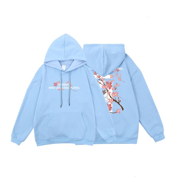 

2021 new extfine cat sniff sakura graphic hooded sweatshirt men streetwear hoodies japanese harajuku men's clothes ulzp, Black