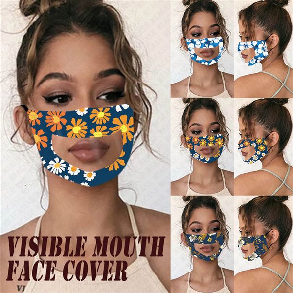 

mouth cover flowers flora print clear visible face men women designer protective masks multipurpose mask for deaf-mute n