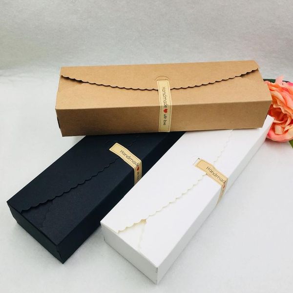 

30pcs/lot 23x7x4cm kraft paper boxes diy white /brown/black paper boxes packing gift box for cookies /candy /chocolates jllxzw