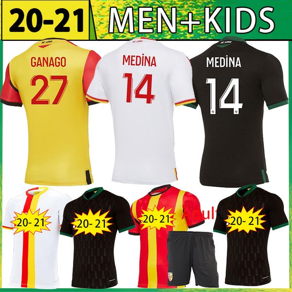 

rc lens sainte-barbe soccer jerseys kakuta ganago medina sotoca muinga 2020 2021 rc lens maillot de foot men kits kids football shirts, Black;yellow