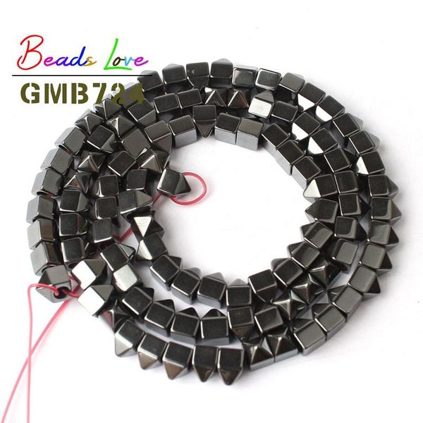 

натуральный камень черный гематит камень большие отверстия квадратные свободные разные бусины для ювелирных изделий изготовления diy браслет