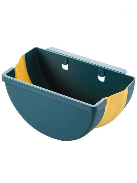 

cabinet door wall-mounted trash can folding waste bin kitchen cabinet door hanging trash bin can be folded1