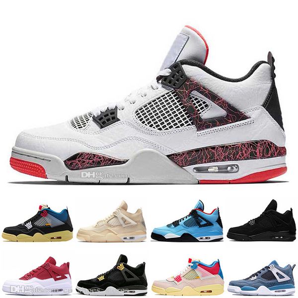 

4 4s guava ice bred sail black cat men basketball shoes what the white cements silt red royalty pure money mens sports sneakers