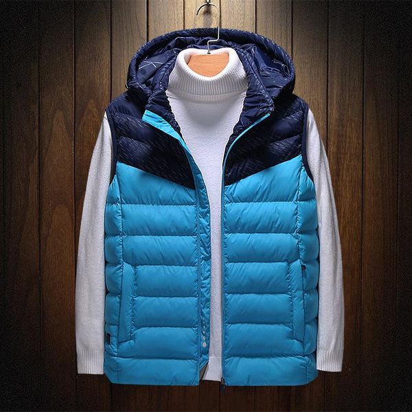 

warm sleeveless jacket male fashion heating vest usb power supply warm mix color blue vest comfortable men's down cotton, Black;white