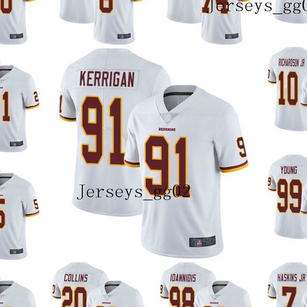 

washington redskins men 91 ryan kerrigan 21 sean taylor 7 dwayne haskins jr. women youth nfl custom white limited jerseys, Black;red