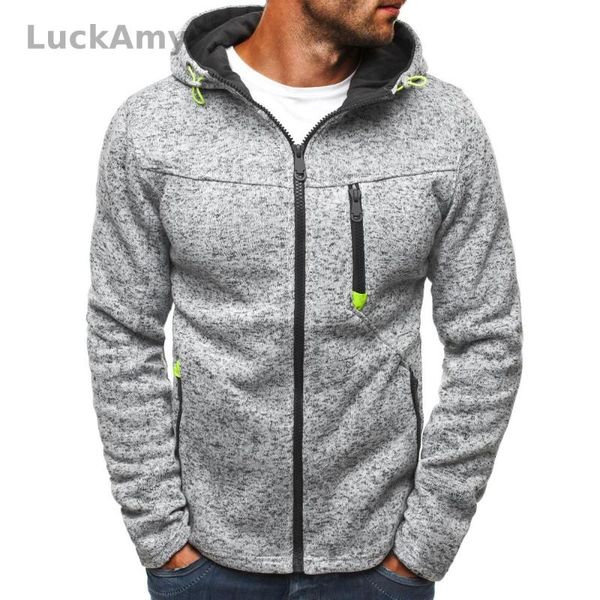 

luck amy 2021 brand jacquard hoodie fleece cardigan hooded coat men's hoodies sweatshirts pullover for male hoody sweatshirt, Black
