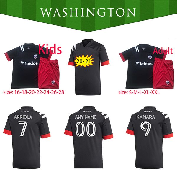 

2021 top mls dc united soccer trackys gressel flores arriola kamara rooney acosta harkes stieber custom d.c. главная взрослый детский футбол, Black;yellow