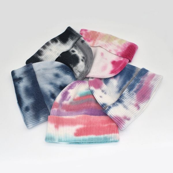 

осень и зима новый tie-dye печатные трикотажные hat хип-хоп ретро melon кожа hat мода новый теплый шерстяной hat, Blue;gray