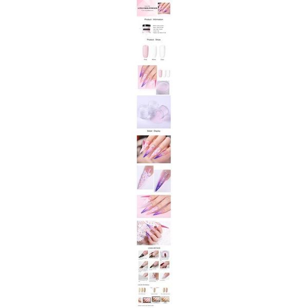 

nicole diary clear acrylic powder set carving nail art gel glitter for extension manicuring tools nail kits builde jllqrn, Silver;gold