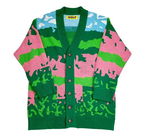 

2021 new luxury men golf flower le fleur tyler the creator landscape casual sweaters cardigan asian plug size high drake, Black;brown