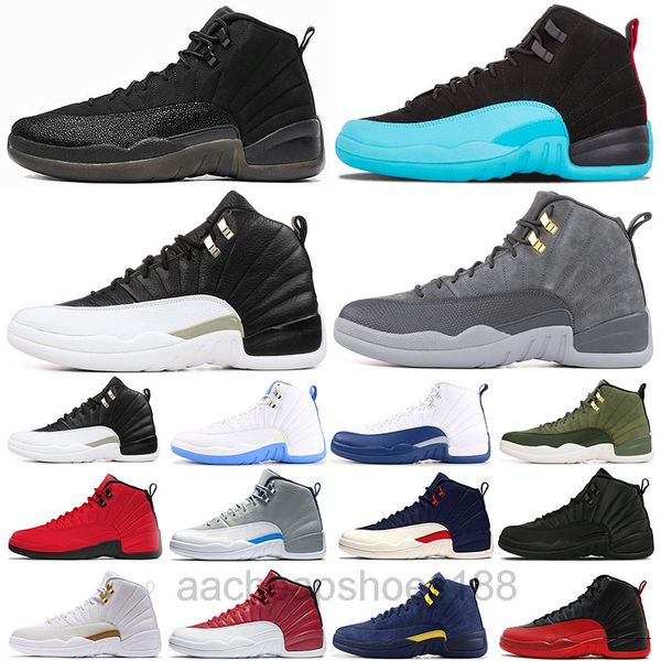 

black dark concord jumpman 12 12s basketballs shoes cny flu game white university gold red black roayl blue taxi indigo mens sneakers fdc6