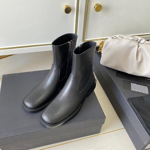 

luxury designer winter boots for women 2020 black boots fashion brand genuine leather shoes hight quality autumn slip-on