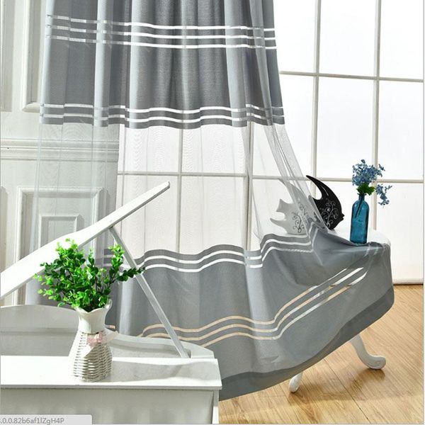 

curtain & drapes horizontal gray striped curtains tulle for living room window the bedroom modern