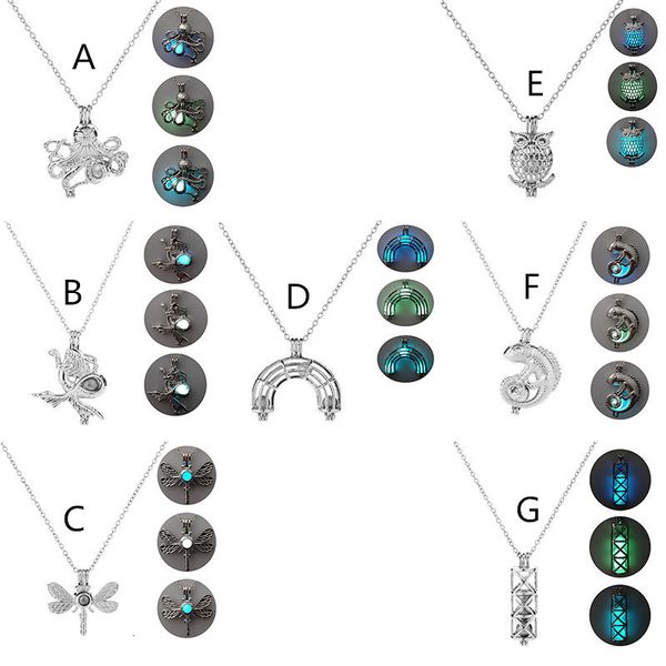 

new cage natural pendant with oyster necklace pearl mix design fashion hollow locket clavicle chain creative glowing nec