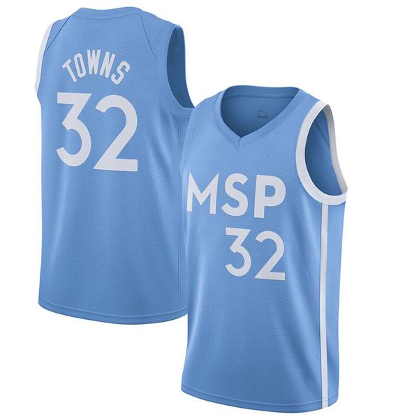 

2020 new basketball jersey 32 towns blue size s-xxl, Black;red