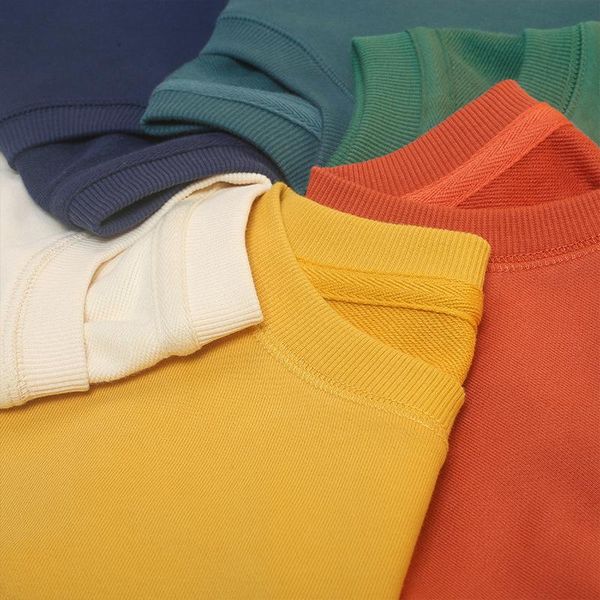 

13 colors 2020 autumn and winter new simple men's clothing 360g heavy xinjiang cotton loose men's round neck solid color sweater, White;black