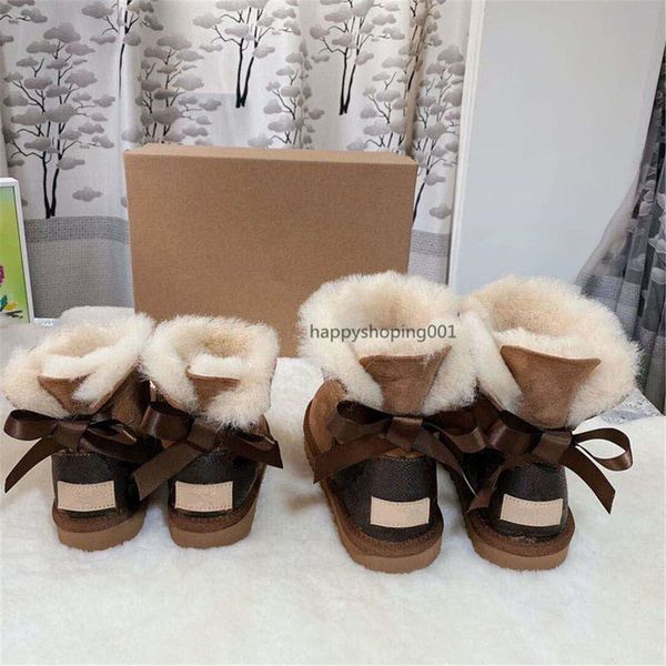 

the ilady style woman child baby winter snow boots high ankle boots genuine leather style jointly signed boot women kids shoes, Black