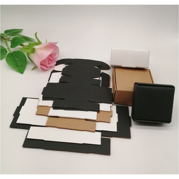 

10 шт. черный белый крафт-бумага коробка для упаковки серьги еврельщики коробка подарок картонные коробки diy ювелирные изделия дисплей хран