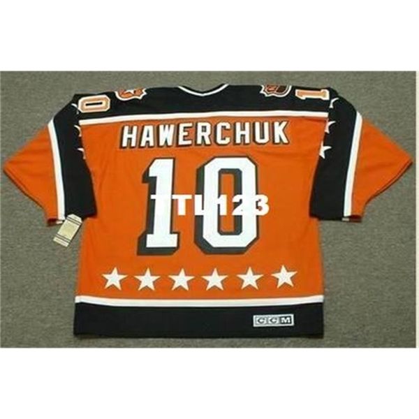 

421 #10 dale hawerchuk 1984 campbell "all star" ccm vintage hockey jersey or custom any name or number retro jersey, Black