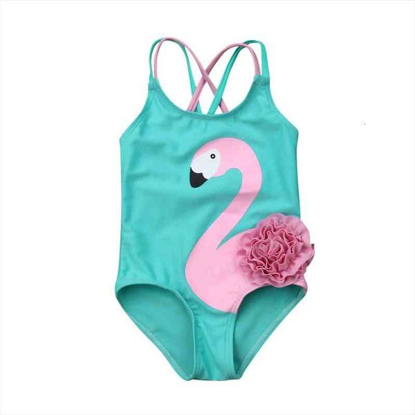 

little girls one-piece swimsuit toddler baby kids girl flamingo bikini beachwear bathing suit biquini, White;black