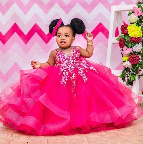 

fuchsia stylish lace flower girls dresses sheer neck little girl wedding dresses communion pageant dresses gowns tutu skirt, White;blue