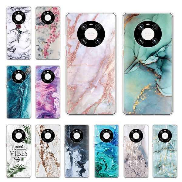 

case bumper silicone tpu soft phone cover for huawei mate mate40 40 pro mate40pro cases cute flower