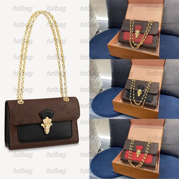 

victoire chain bag m41730 noir/cerise red golden clasp classic sliding chains strap cross-body short-shoulder style designer handbags m41731