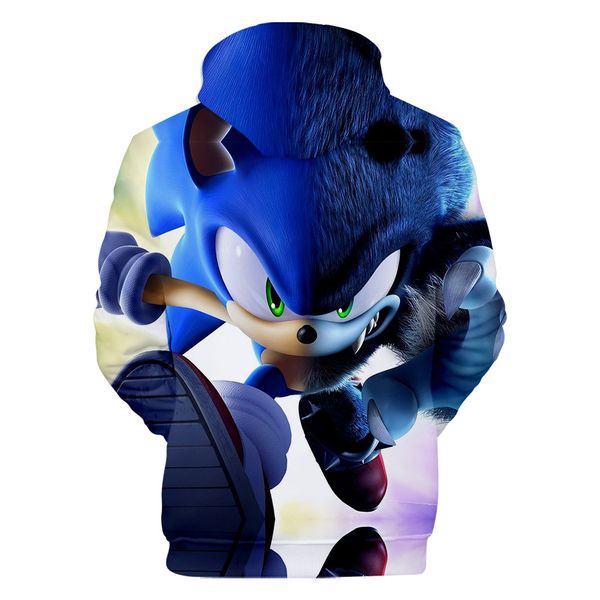 

горячие продажи trend trend sonic digital print 3d свитер с капюшоном детская толстовка, Black
