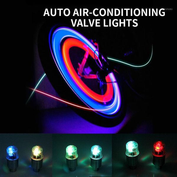 

tyre valve light 4pcs led car wheel light tyre tire stem cap lamp bulb decoration colorful bicycle car night cap lamp1