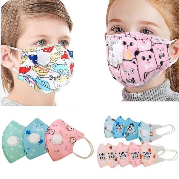 

face cartoon children 3d kids hh9-3027 valve filter cotton masks dust designer protective qrbu anti mask with