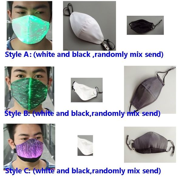 

led flashing mask 7 colors luminous light fashion with usb charge masks break dance dj party halloween light u