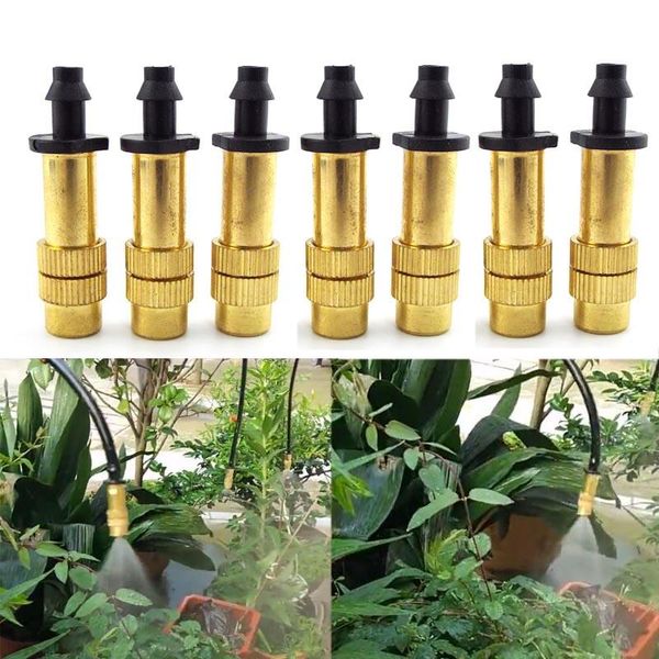 

watering equipments 5/10pcs 4/7 tube copper spray nozzle fogger irrigation misting cooling brass sprayer sprinkler for gardening system