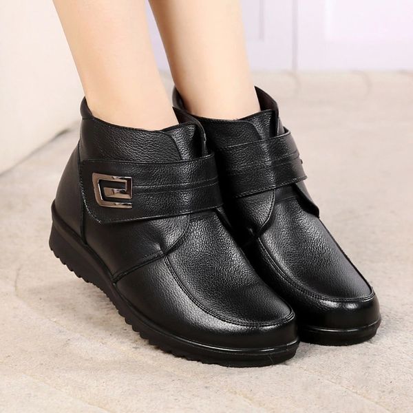 

women's winter footwear plush fur ankle boots for women retro style 2020 non-slip women's shoes fashion zapatos de mujer #tc4b, Black