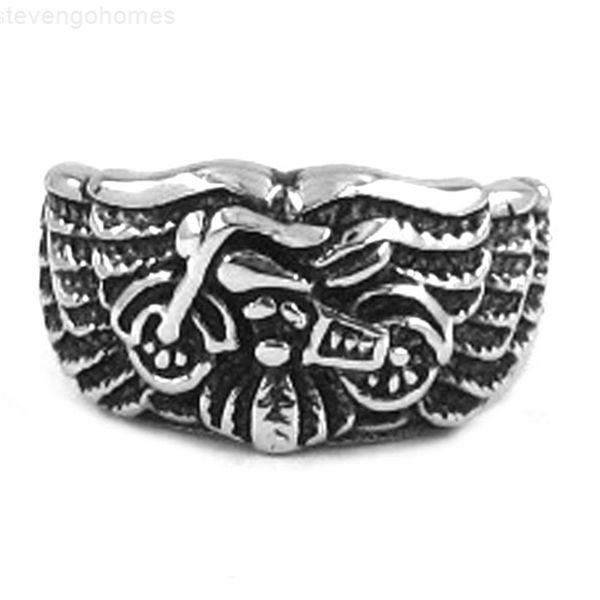 

shipping eagle wings motorcycles stainless steel jewelry fashion gothic motor biker men ring swr0261, Silver