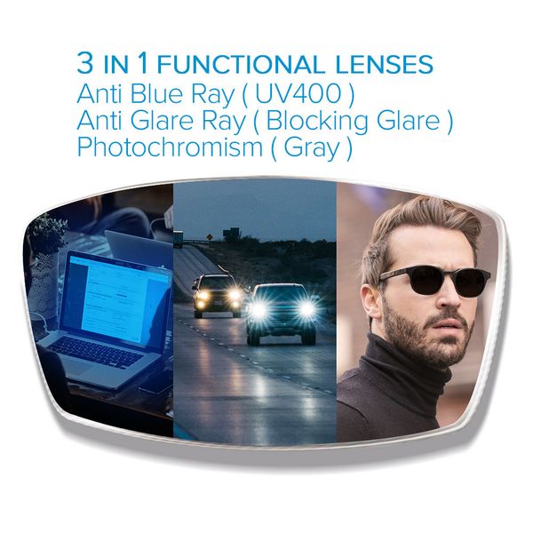 

blue light anti bleare ray + фотохромзма асферические смолы очки объективы рецепта рецепта оптическая миопия линза 1.56 1.61